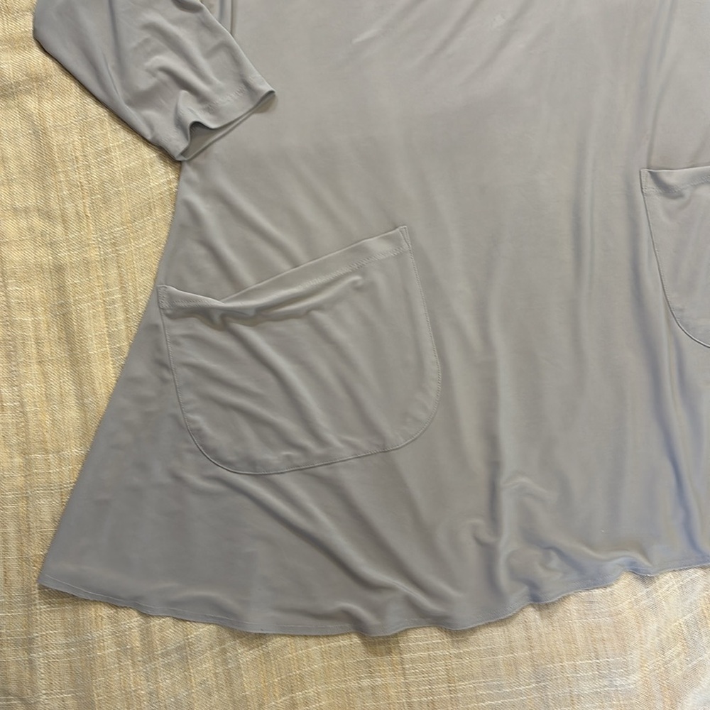 Sun Kim Tunic Top/Dress Front Pockets, Gray Small, Wrinkle Resistant 3/4… - Picture 10 of 11